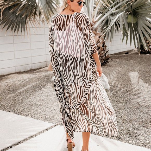 Fashionable Chiffon Kimono Cape Cover Up Wrap - Picture 7 of 7